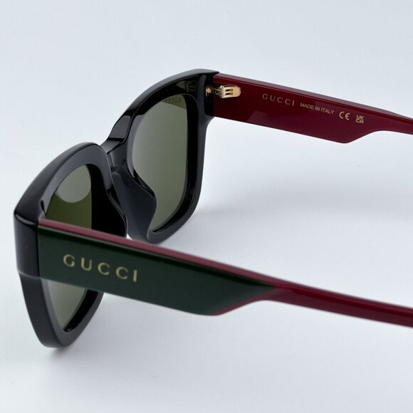 Gucci GG1670SK 005 BRAND NEW Sunglasses Black Red Green Square Unisex - Picture 10 of 12